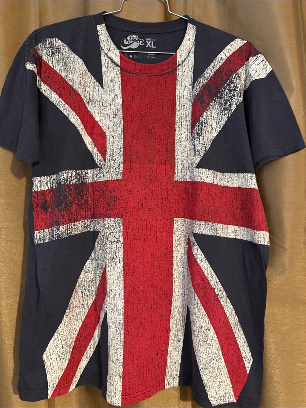 Five crown clothing  Union Jack Graphic Tee British flag- Navy / Red - XL